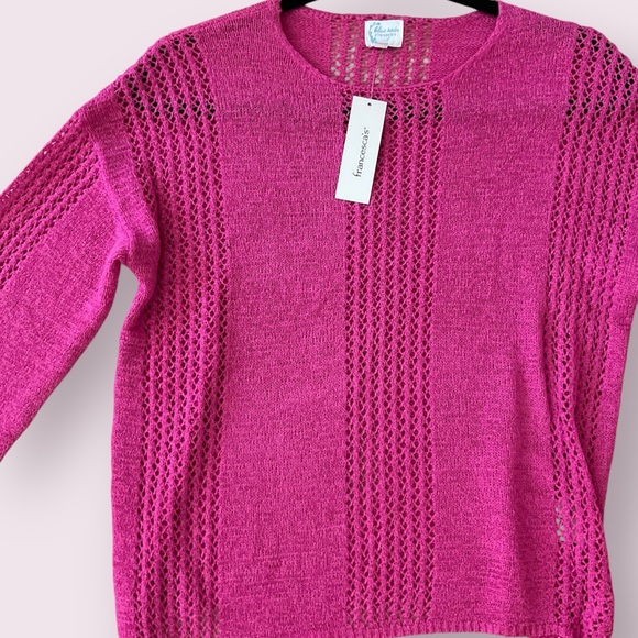 NWT Francesca’s Long Sleeved Pink Knit Top - Picture 2 of 6